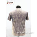 Jersey de cuello redondo con lavado sucio y camisa estampada